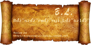 Böszörményi László névjegykártya