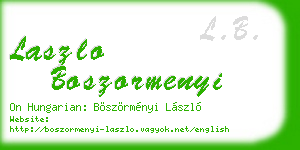 laszlo boszormenyi business card